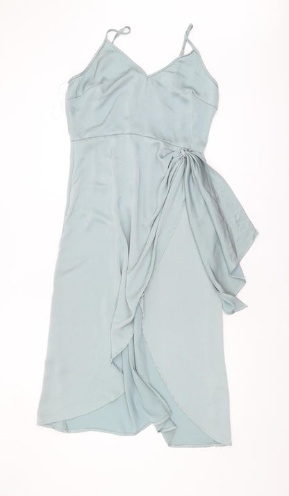 PrettyLittleThing Women's Blue Midi Slip Dress Size 12