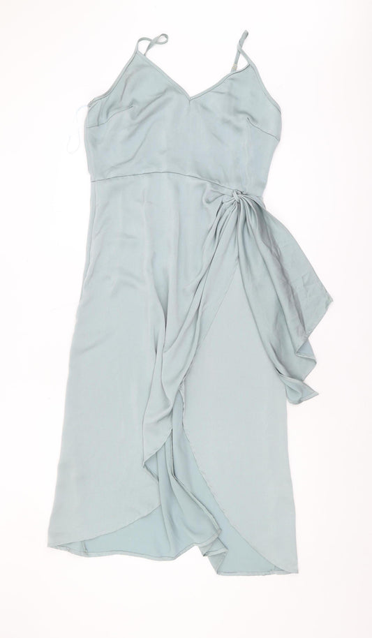 PrettyLittleThing Women's Blue Midi Slip Dress Size 12