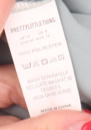 PrettyLittleThing Women's Blue Midi Slip Dress Size 12