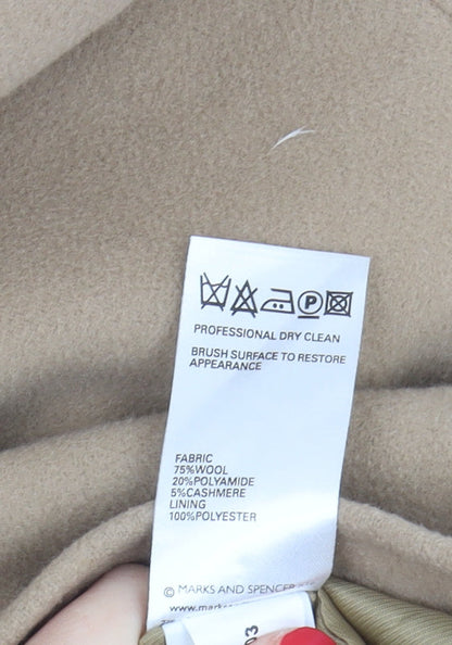 Womens UK Size 16 Marks and Spencer Beige Overcoat