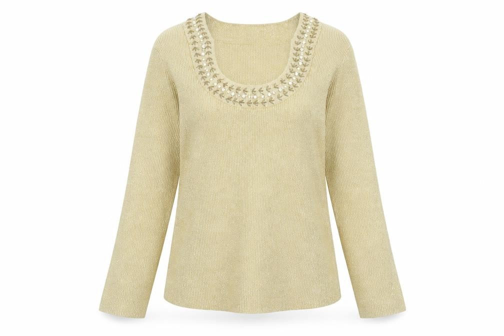 Womens UK Size L Cable & Gauge Beige Pullover Jumper