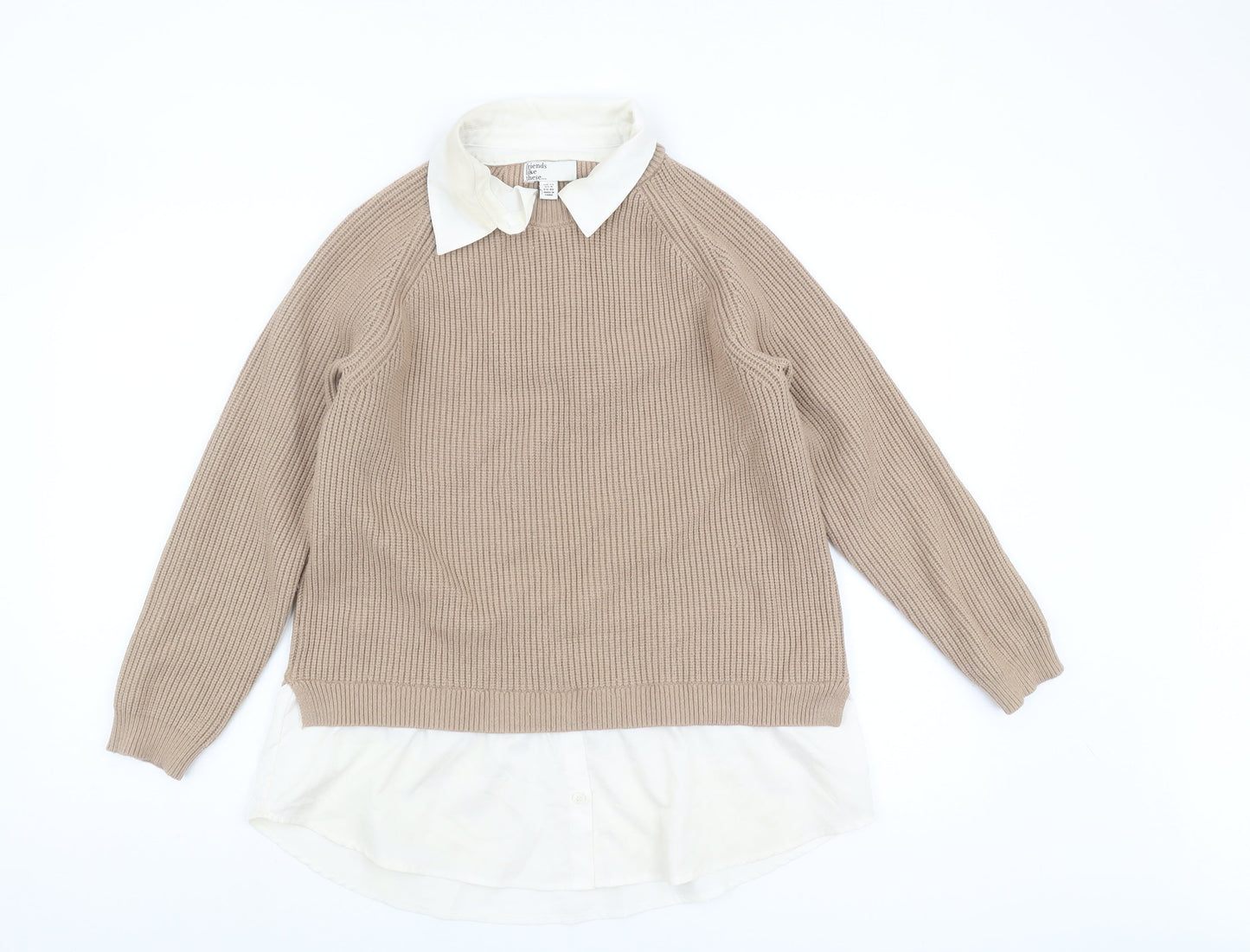 Womens UK Size 12 friends like these Beige Pullover Jumper
