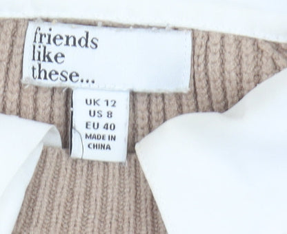 Womens UK Size 12 friends like these Beige Pullover Jumper