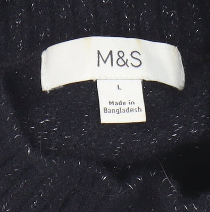 Womens UK Size L Marks and Spencer Black Pullover Jumper