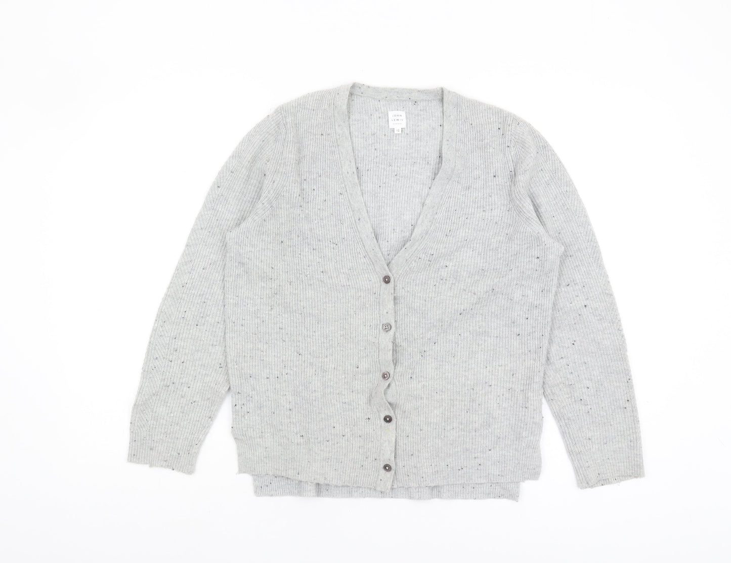 Womens UK Size 12 John Lewis Grey Cardigan Jumper