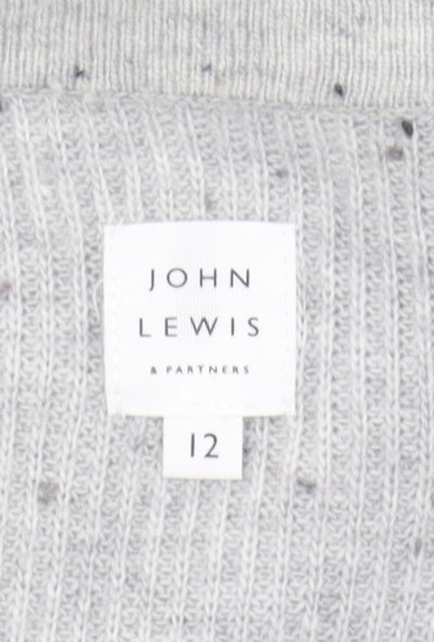 Womens UK Size 12 John Lewis Grey Cardigan Jumper