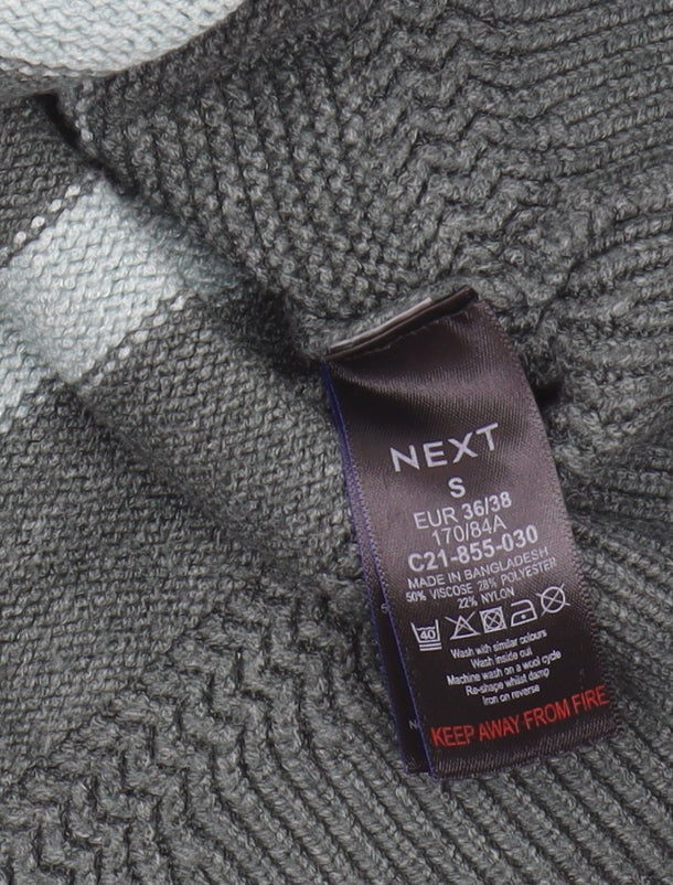 Womens UK Size S NEXT Grey Henley Jumper