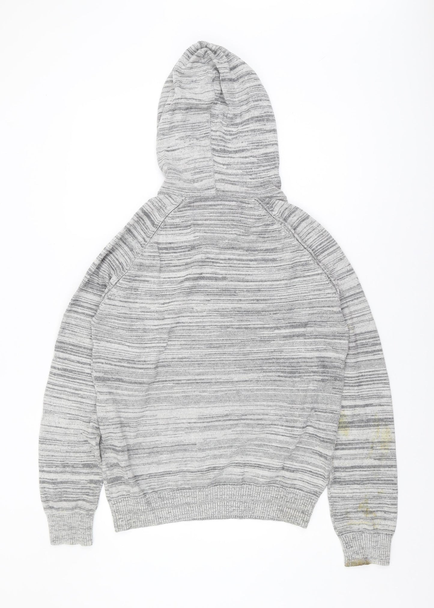 Old Khaki Men's Grey Hooded Pullover Jumper Size L