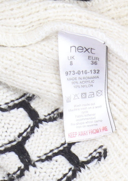 Womens UK Size 8 NEXT Ivory Pullover Jumper