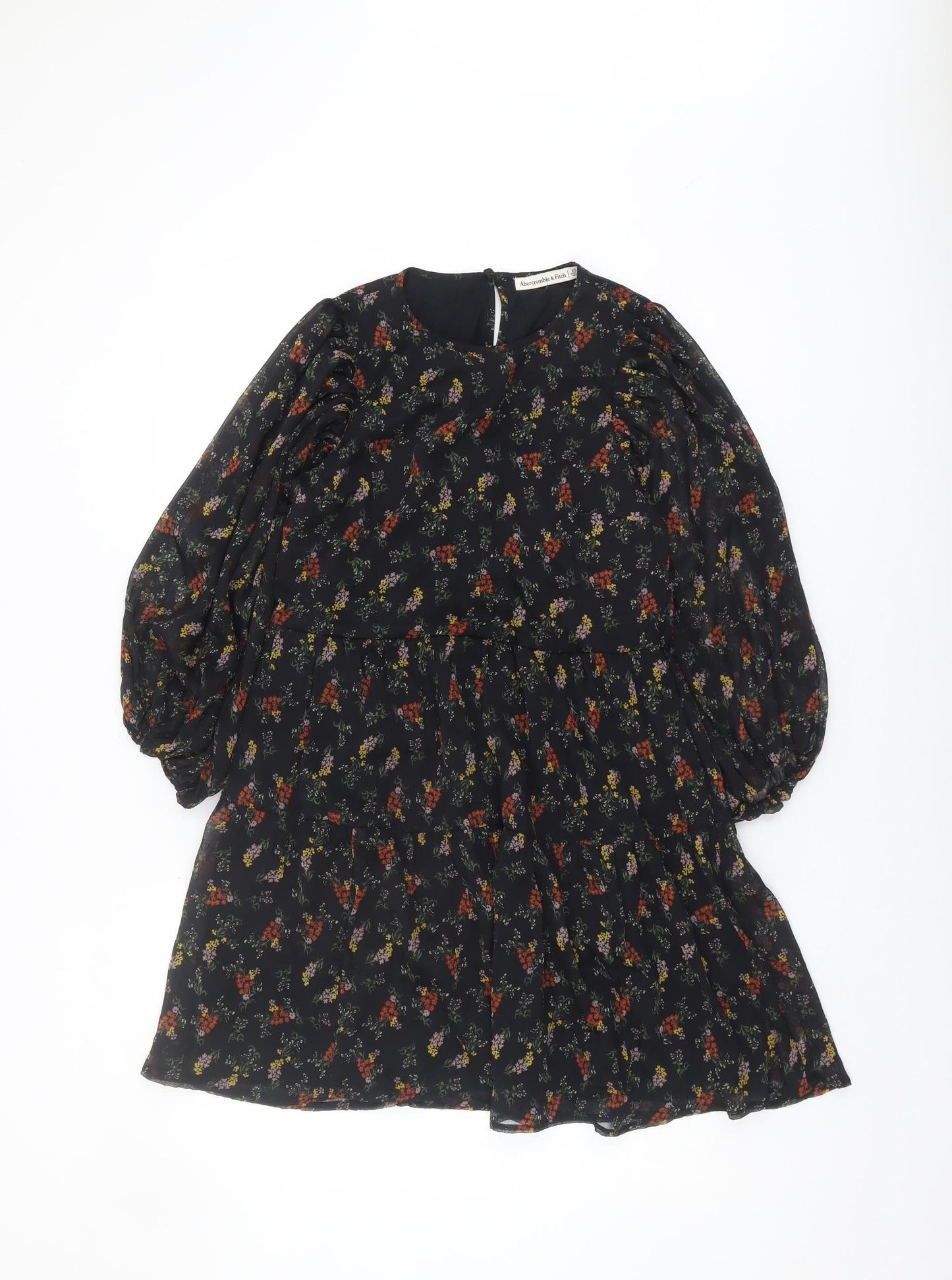 Abercrombie & Fitch Women's Black Floral A-Line Dress XS
