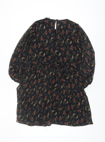 Abercrombie & Fitch Women's Black Floral A-Line Dress XS