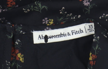 Abercrombie & Fitch Women's Black Floral A-Line Dress XS