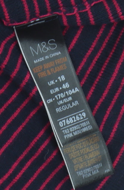 Marks and Spencer Women's Multicoloured Striped Dress, Size 18