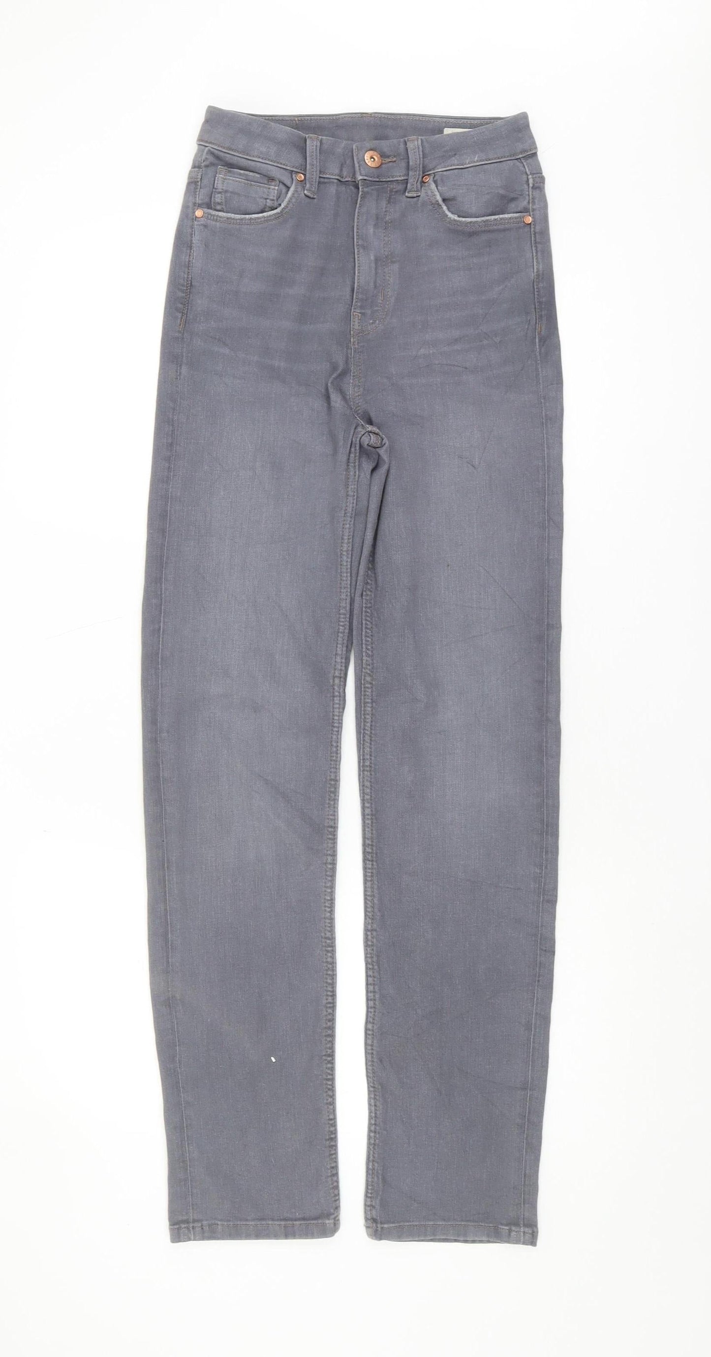 Womens UK Size 8 Marks and Spencer Regular Fit Straight Grey Jeans