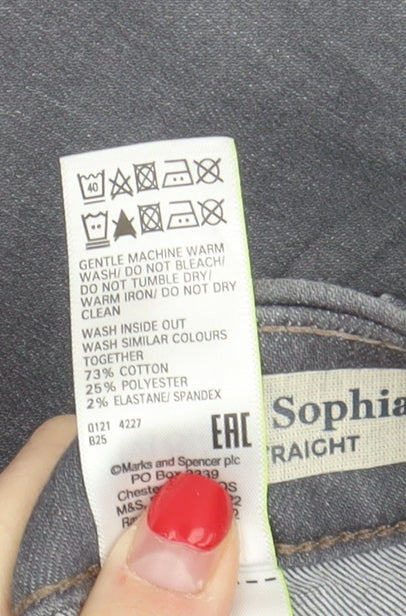 Womens UK Size 8 Marks and Spencer Regular Fit Straight Grey Jeans