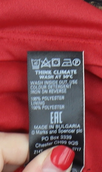 Marks and Spencer Women's Red Size 8 Geometric Skirt