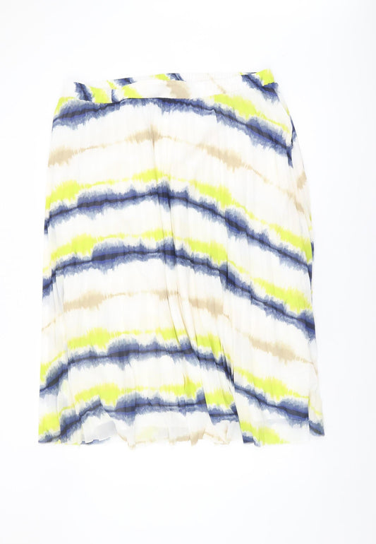 Marks and Spencer Women's Multicoloured Pleated Skirt Size 22