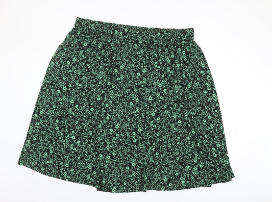 Marks and Spencer Women's Green Floral Skirt Size 16
