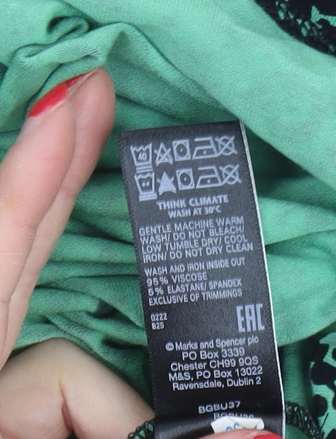 Marks and Spencer Women's Green Floral Skirt Size 16