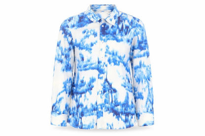 Womens UK Size 12 Zara Blue Basic Button-Up