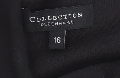 Debenhams Women's Black V-Neck Midi A-Line Dress