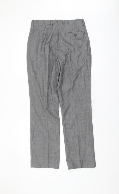 T.M.Lewin Men's Grey Wool Trousers, Size 36, Formal Wear