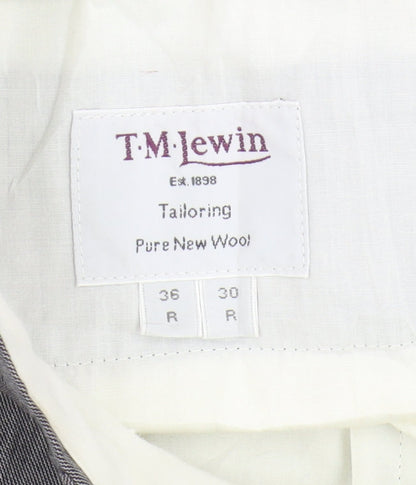 T.M.Lewin Men's Grey Wool Trousers, Size 36, Formal Wear