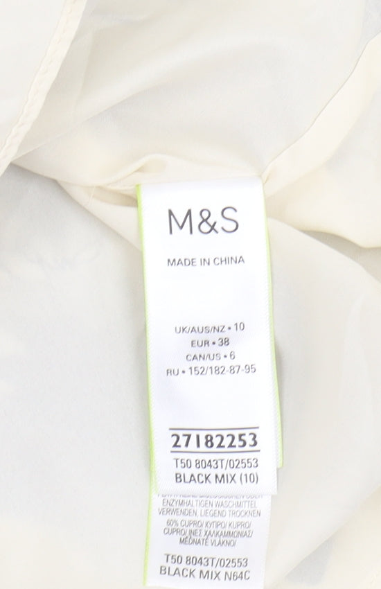 Marks and Spencer Women Black Floral Skirt Size 10