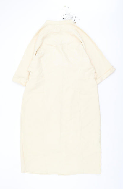 Mango Women's Ivory Shirt Dress, Size 12, Collar, Casual