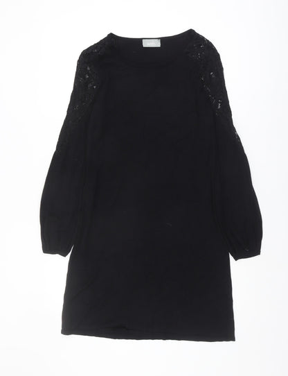 Wallis Women's Black Dress S - Elegant Lace Accent