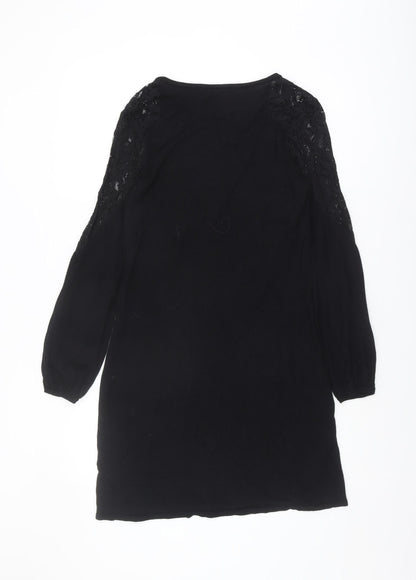 Wallis Women's Black Dress S - Elegant Lace Accent