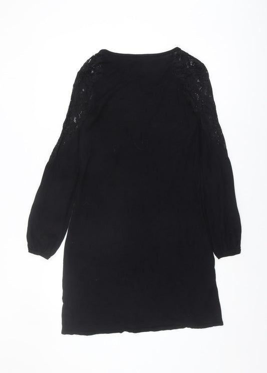 Wallis Women's Black Dress S - Elegant Lace Accent