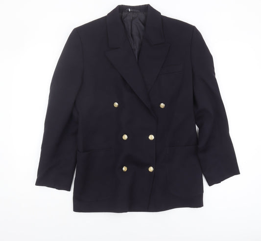 St Michael Women's Blue Wool Blazer Size 12