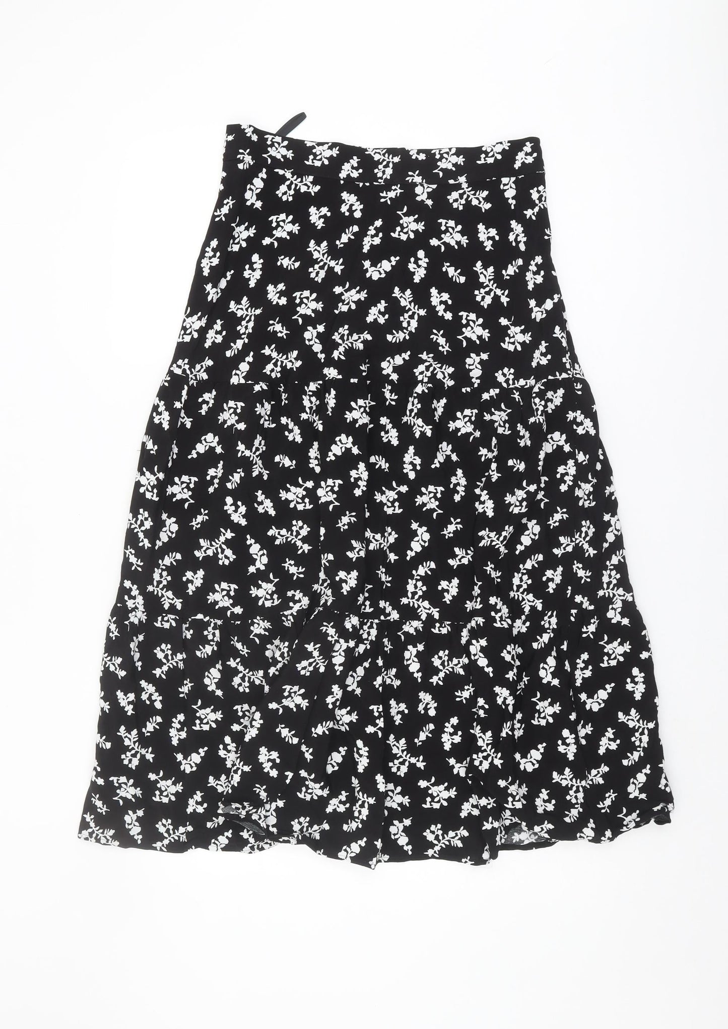 Marks and Spencer Women's Black Floral Skirt Size 10