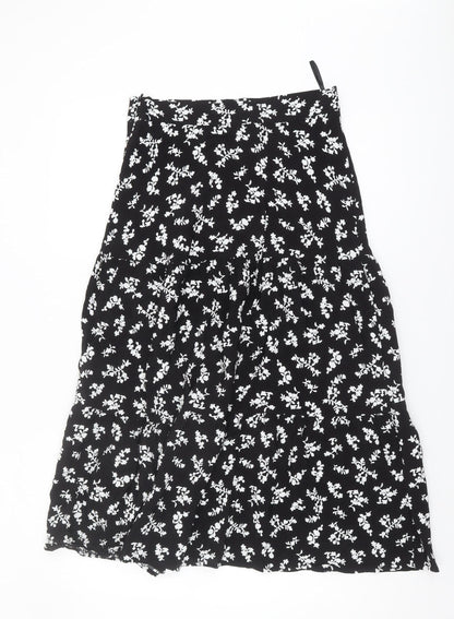 Marks and Spencer Women's Black Floral Skirt Size 10