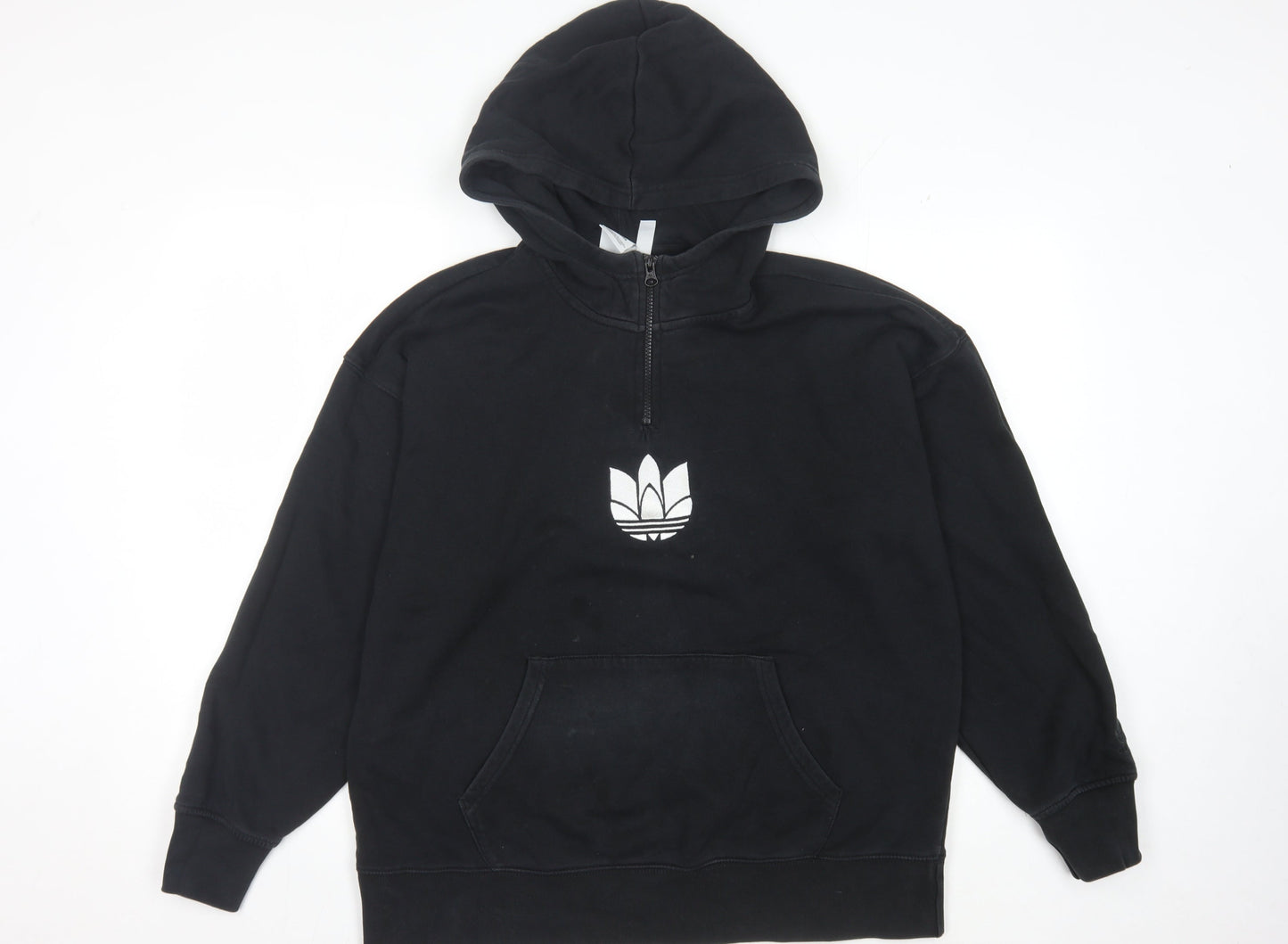 Adidas Unisex Black Hoodie Size 10 with Logo & Zip