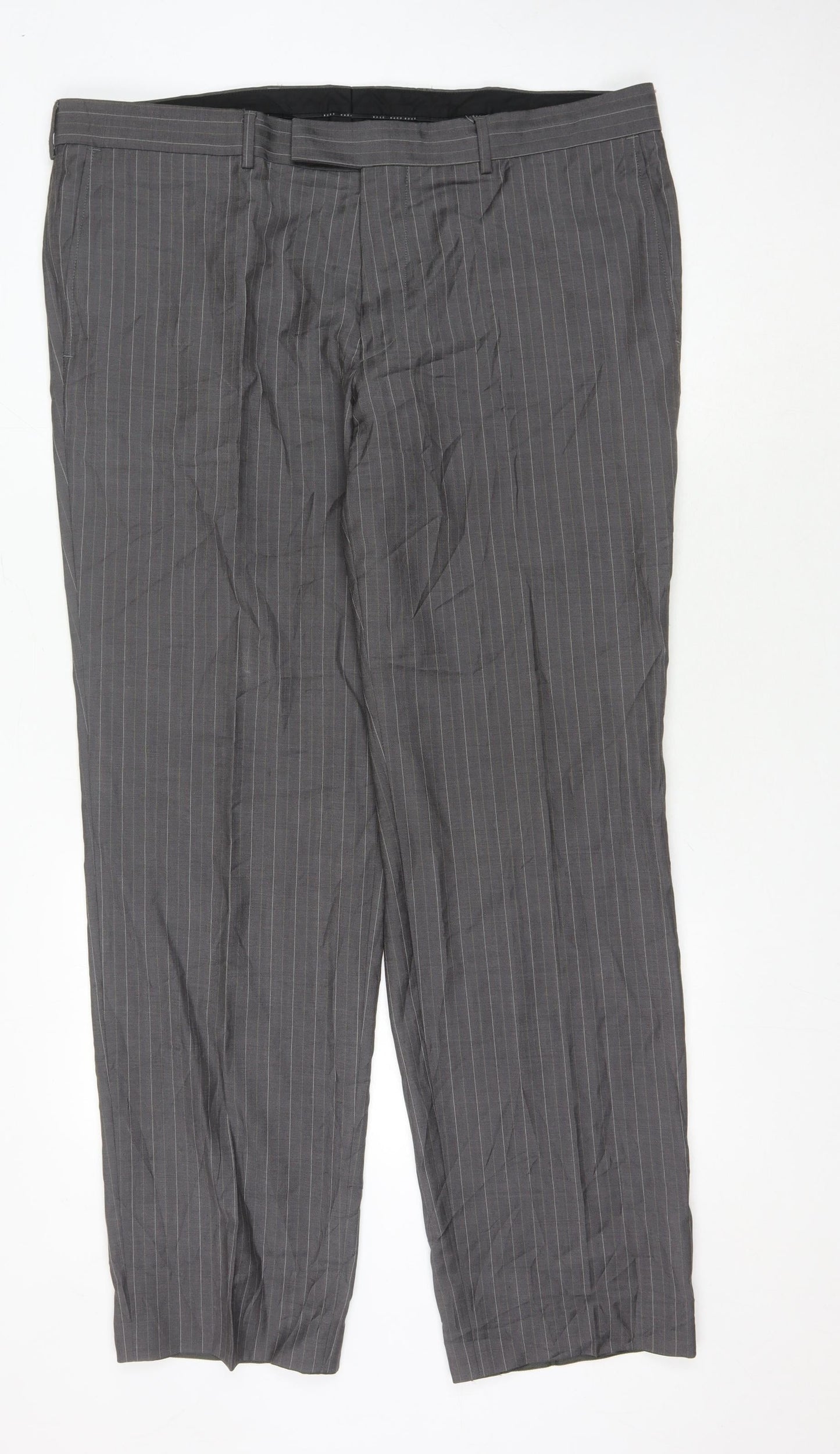 Hugo Boss Grey Striped Men's Trousers Size 58