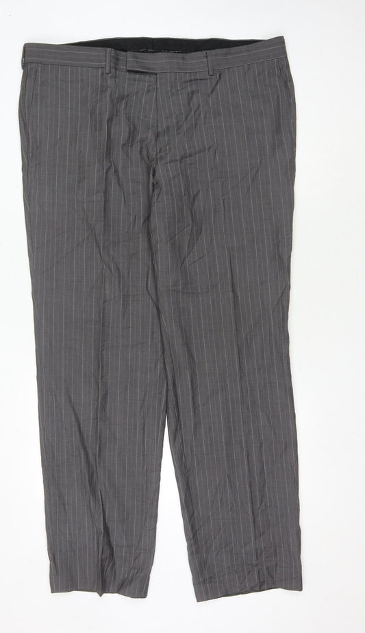 Hugo Boss Grey Striped Men's Trousers Size 58