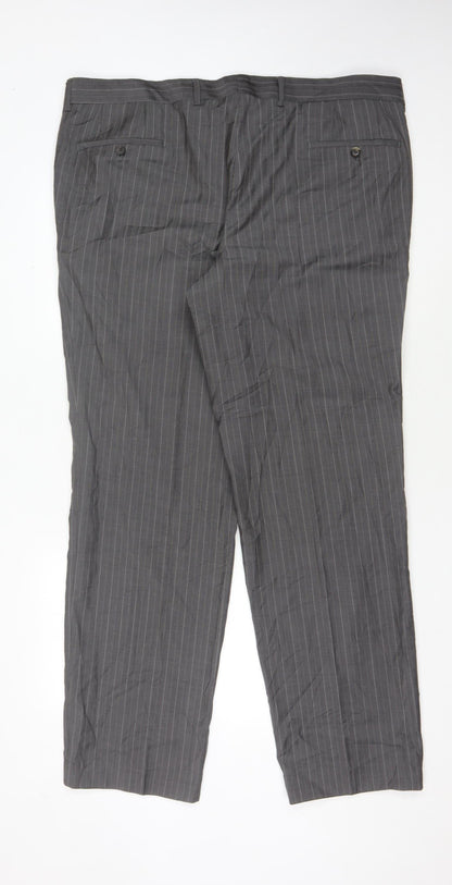 Hugo Boss Grey Striped Men's Trousers Size 58