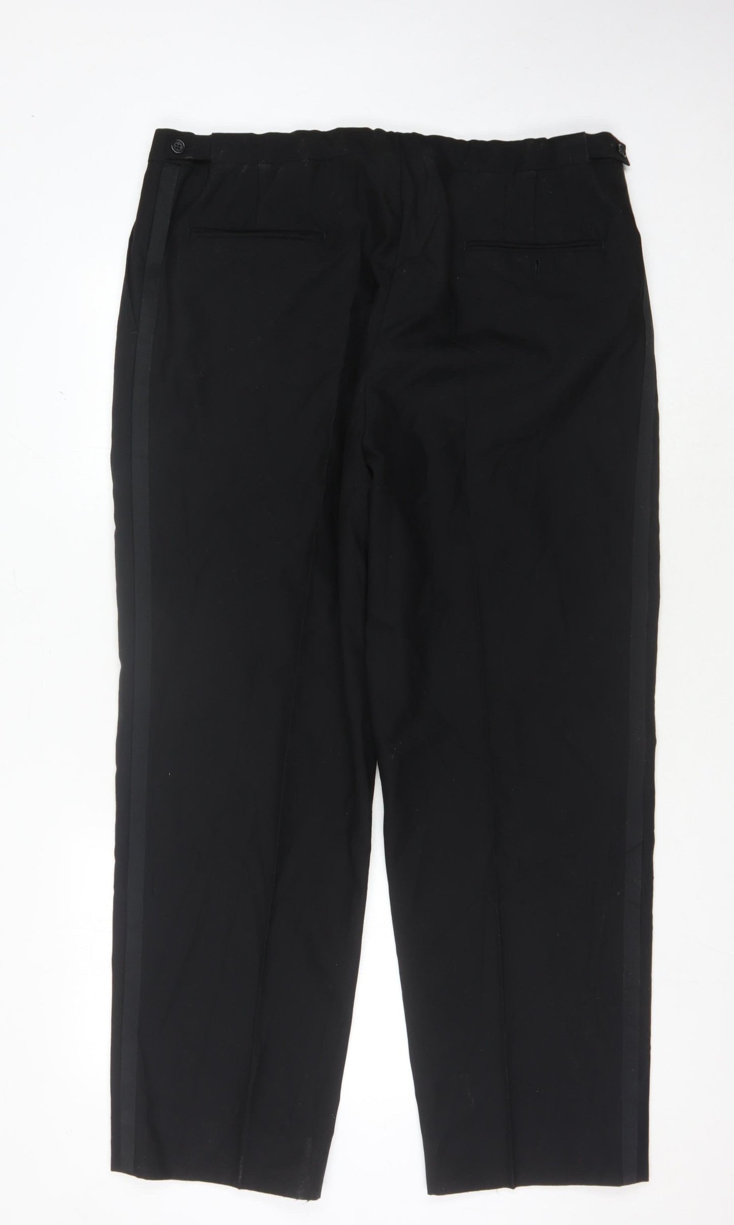 Mens UK Size 46 Aquascutum Classic Fit Formal Black Trousers