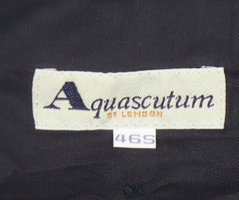 Mens UK Size 46 Aquascutum Classic Fit Formal Black Trousers