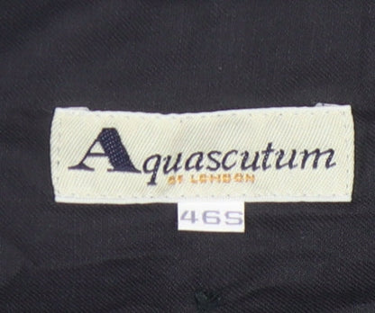 Mens UK Size 46 Aquascutum Classic Fit Formal Black Trousers