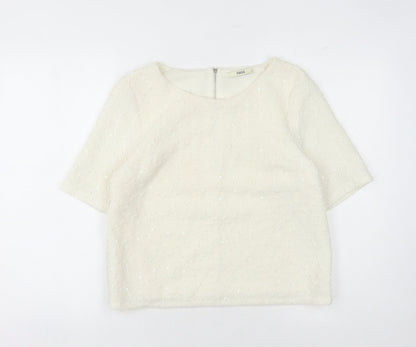 Womens UK Size M Oasis White Basic Blouse
