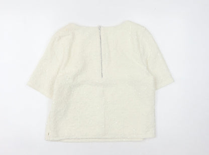 Womens UK Size M Oasis White Basic Blouse