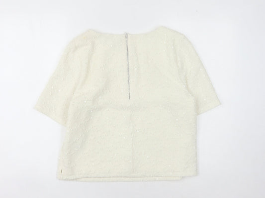 Womens UK Size M Oasis White Basic Blouse
