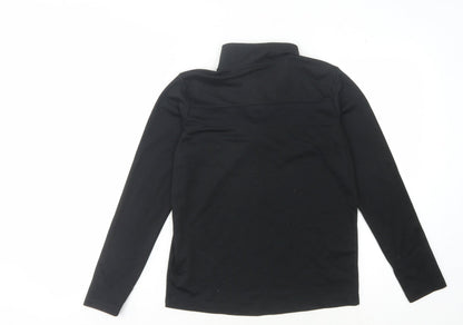 Nike Boys Black Running Sweatshirt L 1/4 Zip Dri-FIT