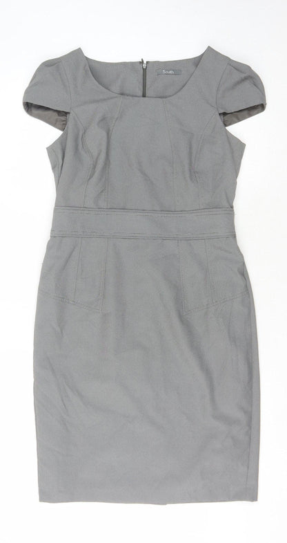 South Women's Grey Knee Length Pencil Dress Size 12