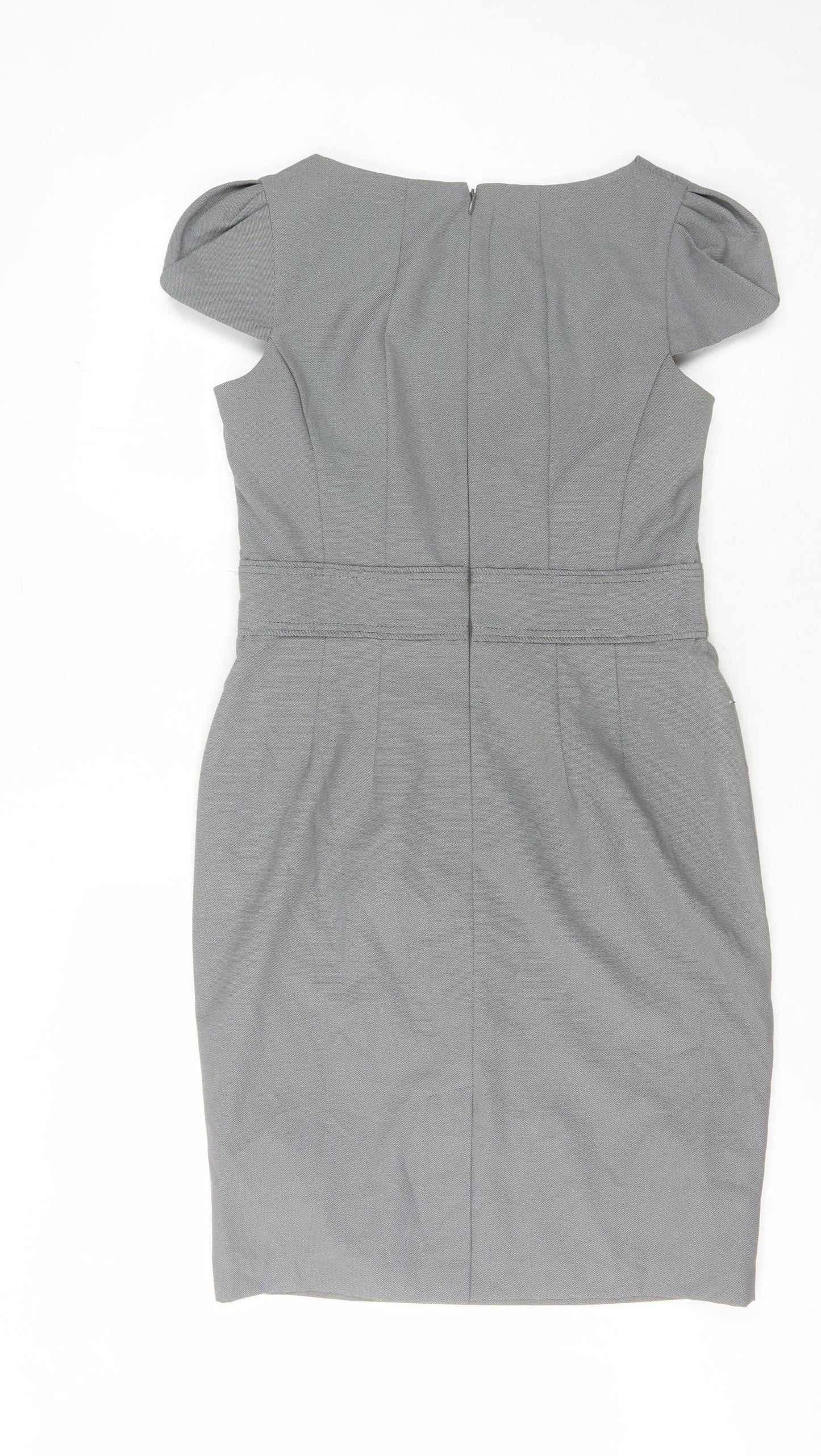 South Women's Grey Knee Length Pencil Dress Size 12