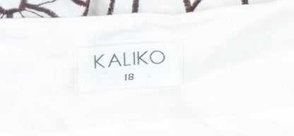 Kaliko Women's Ivory Floral Embroidered Skirt Size 18