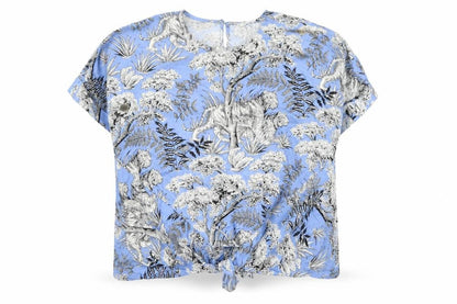Womens UK Size 10 Warehouse Blue Tunic Blouse